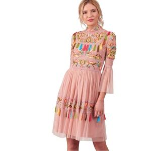 Embroidered Pink Dress